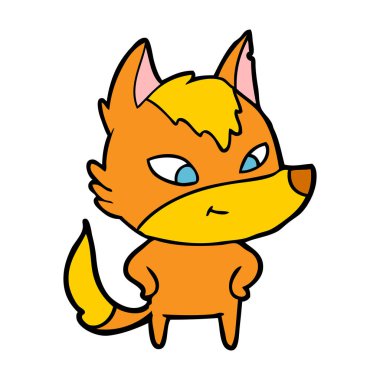 Tilki çizgi film karakteri vektör çizim