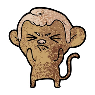 vektör çizim karikatür rahatsız maymun