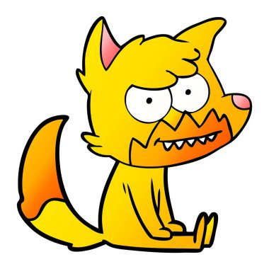 Tilki çizgi film karakteri vektör çizim