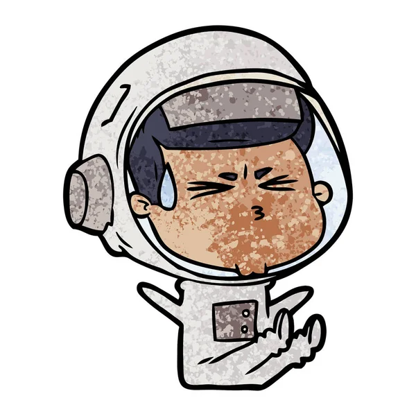 Vector Illustration Cartoon Stressed Astronaut — Stock Vector