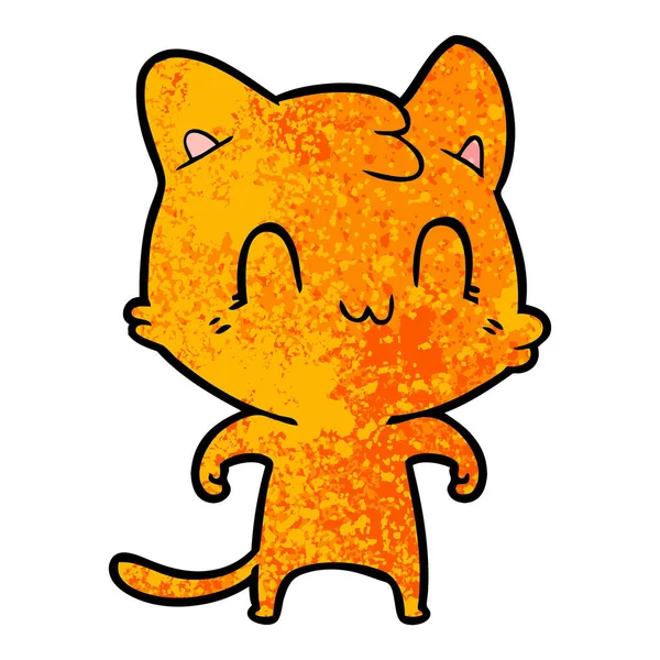 Vector Ilustración Dibujos Animados Gato Feliz — Archivo Imágenes Vectoriales