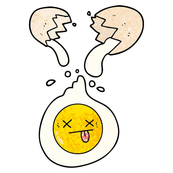 Vector Illustration Cartoon Cracked Egg — Stock Vector