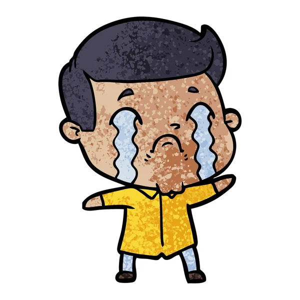 Vector Ilustración Dibujos Animados Hombre Llorando — Archivo Imágenes Vectoriales