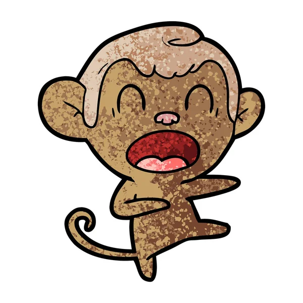 Gritando Desenho Animado Macaco Dançando — Vetor de Stock