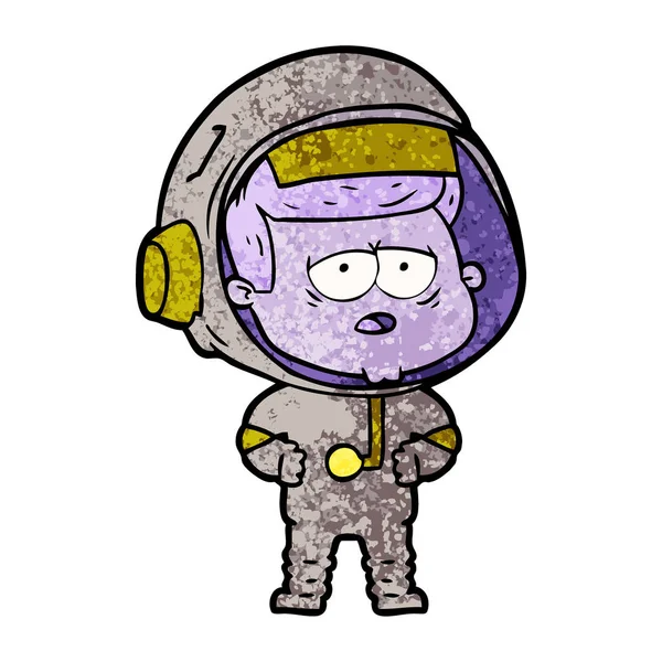 Illustration Vectorielle Dessin Animé Astronaute Fatigué — Image vectorielle