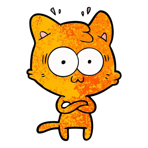 Vector Ilustración Dibujos Animados Sorprendido Gato — Archivo Imágenes Vectoriales