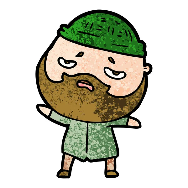 Sakallı endişeli adam çizgi film