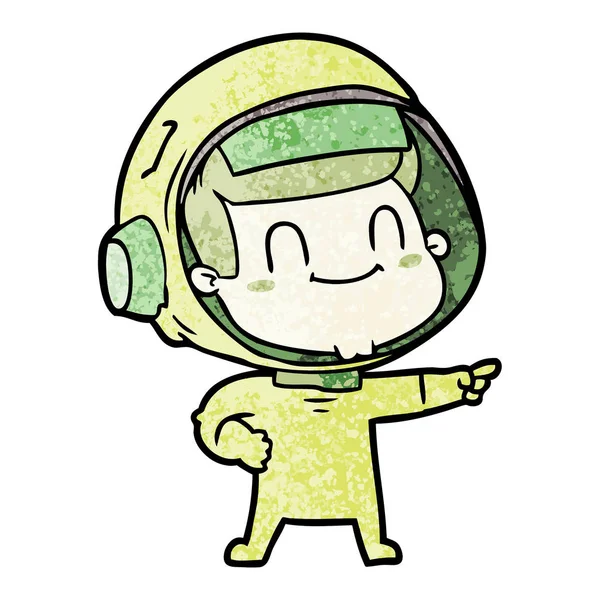 Happy Cartoon Astronaut Man — Stock Vector