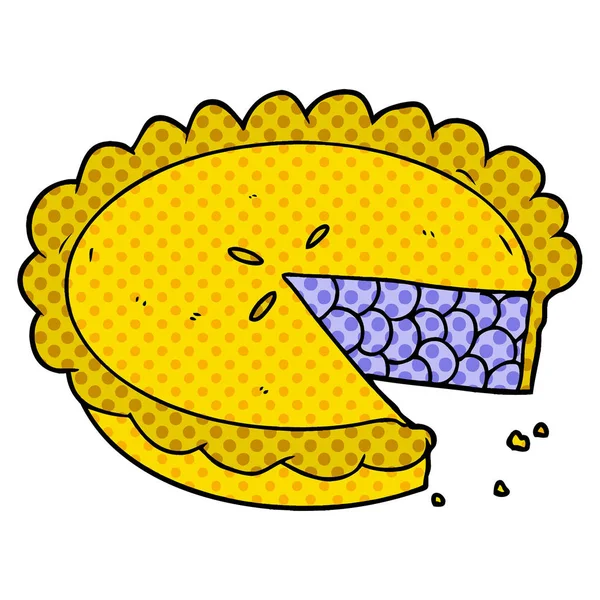 Vector Illustration Cartoon Blueberry Pie — Stock Vector