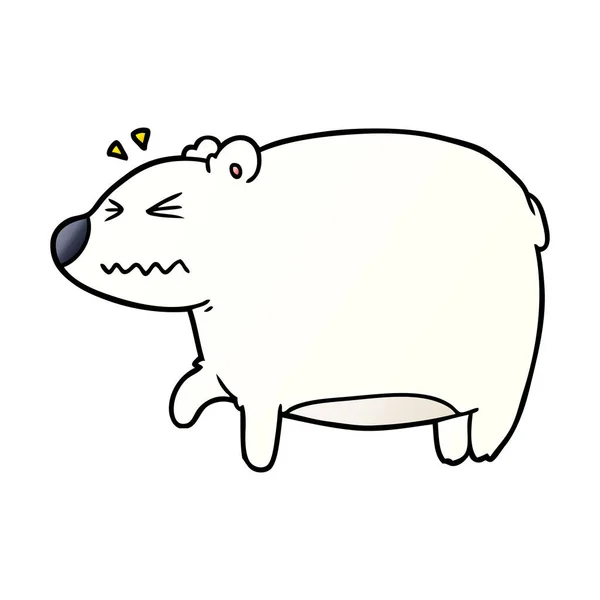 Ursul Polar Supărat Desene Animate — Vector de stoc