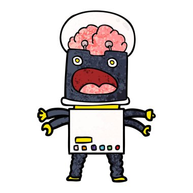 Çizgi film robotunun vektör çizimi 