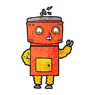 Çizgi film robotunun vektör çizimi 