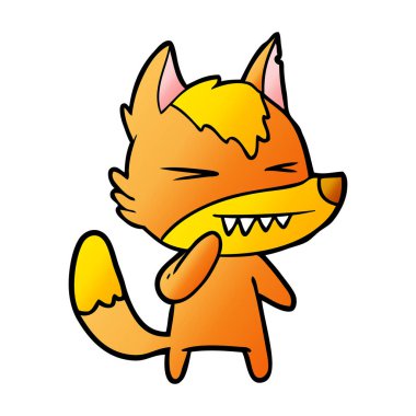 Tilki çizgi film karakteri vektör çizim