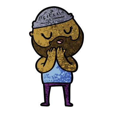 Sakallı çizgi film adamı.