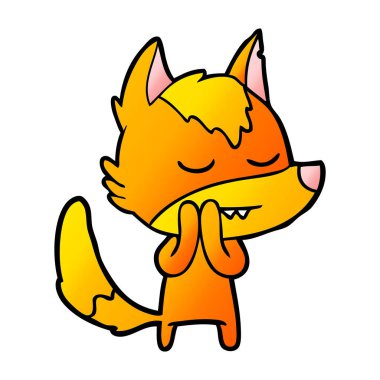 Tilki çizgi film karakteri vektör çizim