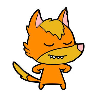 Tilki çizgi film karakteri vektör çizim