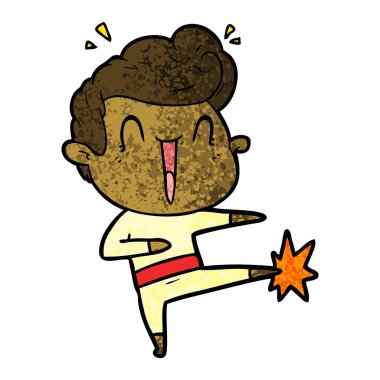 vektör çizim karikatür dostum heyecanlı