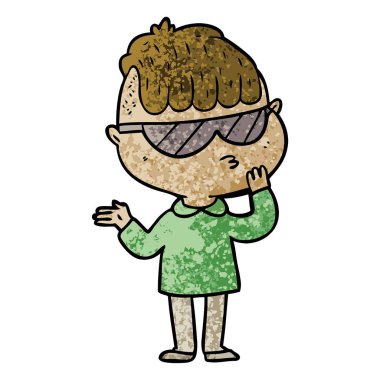 çizgi film çocuk güneş gözlüğü takıyor