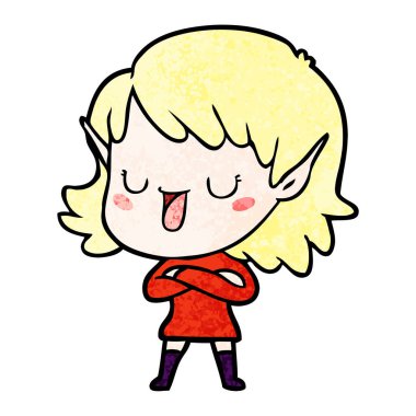 vektör çizim karikatür elf kızı