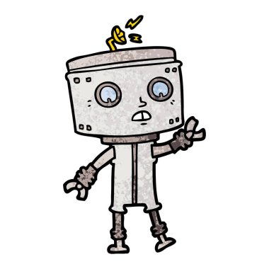 Çizgi film robotunun vektör çizimi 