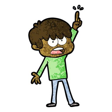 endişeli çizgi film çocuk vektör çizim