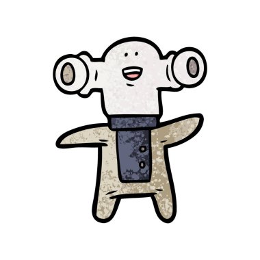 Dostu karikatür uzaylı vektör çizim