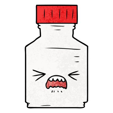 vektör çizim karikatür hap kavanoz