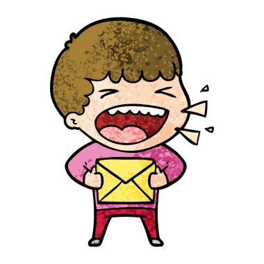 adam gülüyor karikatür vektör çizim