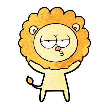 vektör çizim karikatür sıkılmış aslan