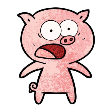 vektör çizim karikatür domuz bağırarak