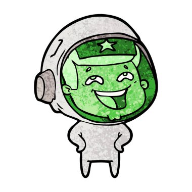vektör çizim karikatür gülen astronot
