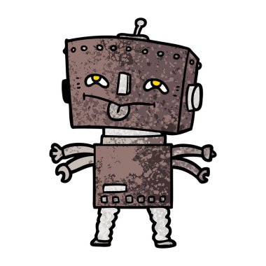 Çizgi film robotunun vektör çizimi 