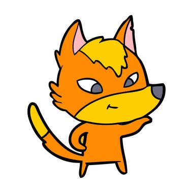 Tilki çizgi film karakteri vektör çizim