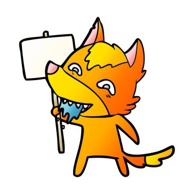 Tilki çizgi film karakteri vektör çizim