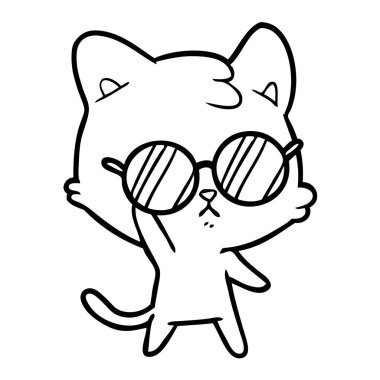 vektör çizim sıkılmış karikatür kedi