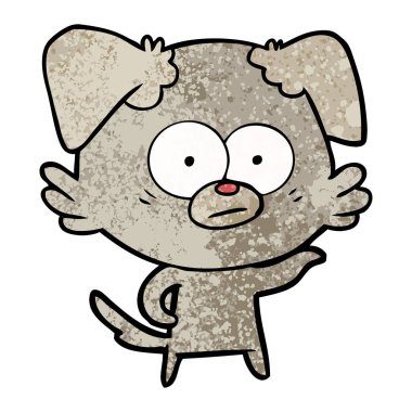 vektör çizim gergin köpek çizgi film