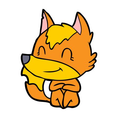 Tilki çizgi film karakteri vektör çizim