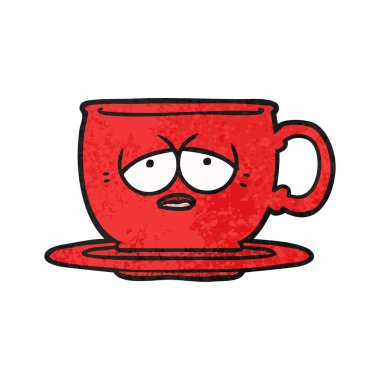 çizgi film yorgun çay bardağı