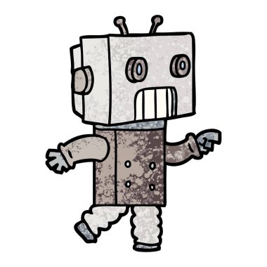 Çizgi film robotunun vektör çizimi 