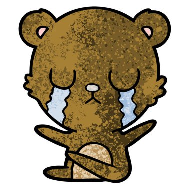 vektör çizim karikatür ayı ağlama