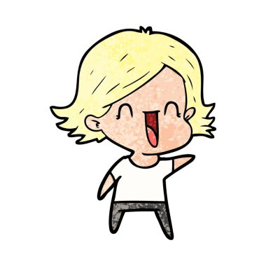 vektör çizim karikatür mutlu kadın