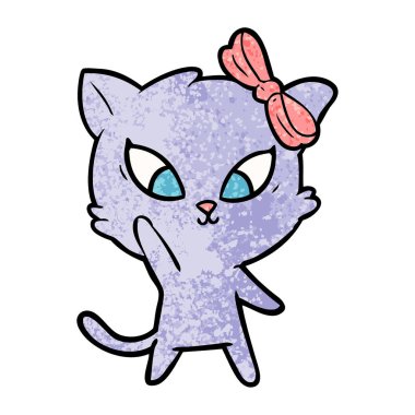 Çizgi film kedisinin vektör çizimi