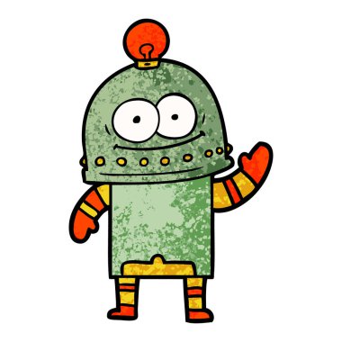 ampul ile mutlu karton robot