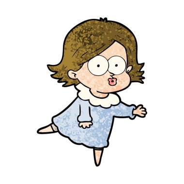 surat asmayı çizgi film kız vektör çizim