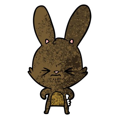 Tatlı çizgi film tavşanının vektör çizimi