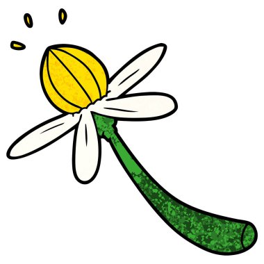 Çizgi film çiçeğinin vektör illüstrasyonu