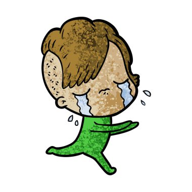 Ağlayan kızın vektör çizimi