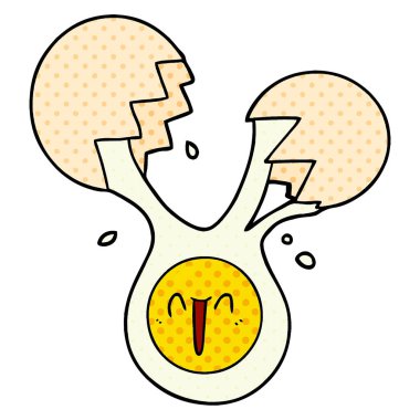 vektör çizim karikatür kırık yumurta