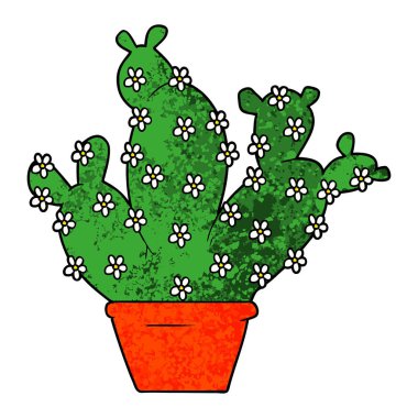 Çizgi film kaktüsünün vektör çizimi