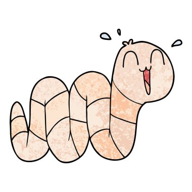 vektör çizim karikatür gergin solucan